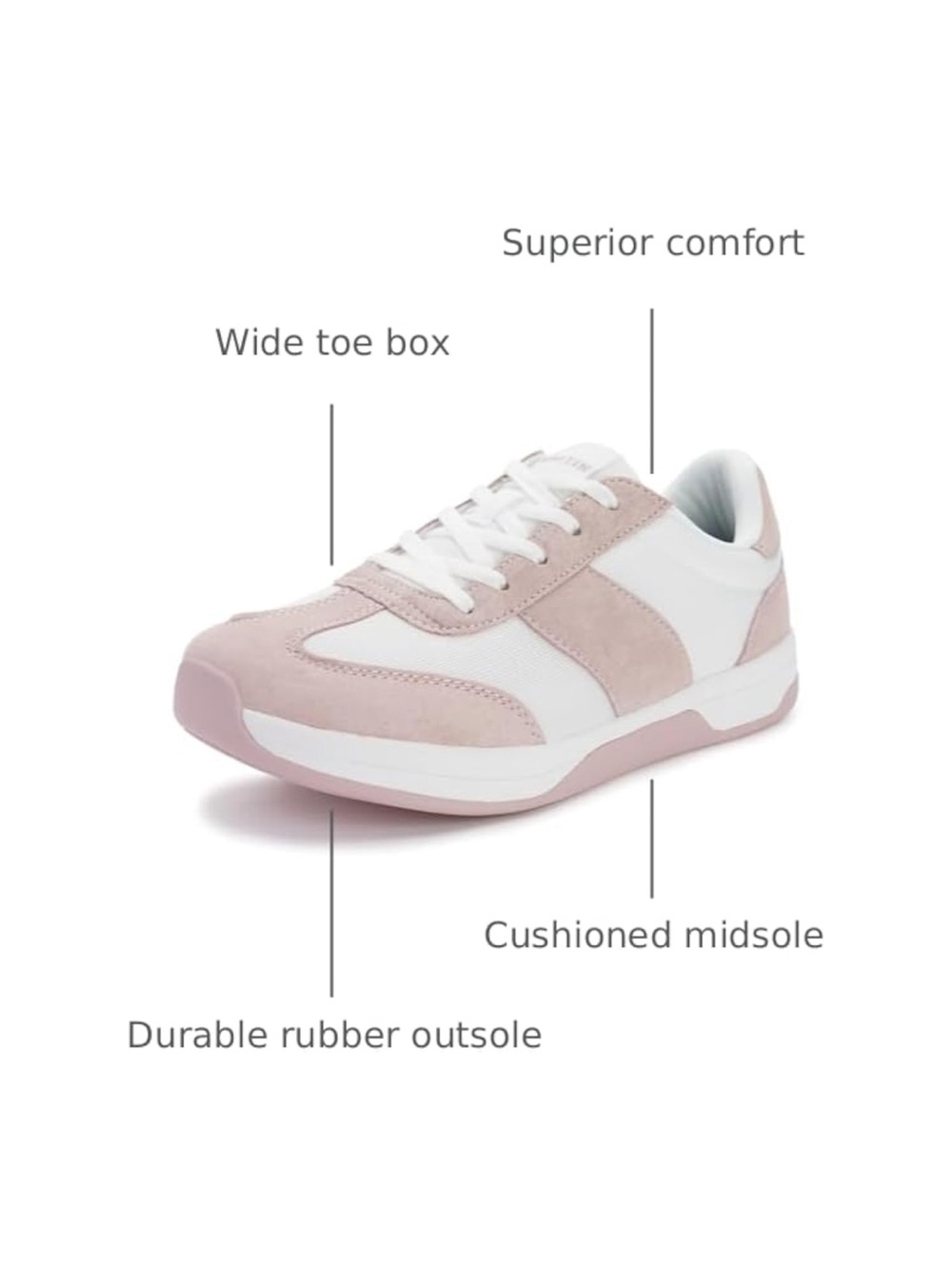 WHITIN Women's Wide Toe Box Shoes | Athleisure Zero Drop Sneakers